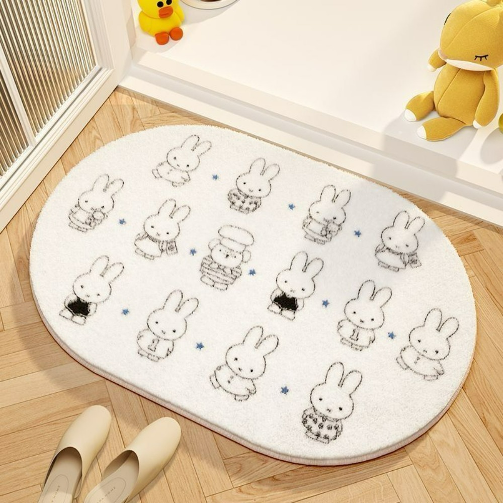 Home Bathroom Floor Mats - Miffy Cartoon Floor Mat Soft Imitation