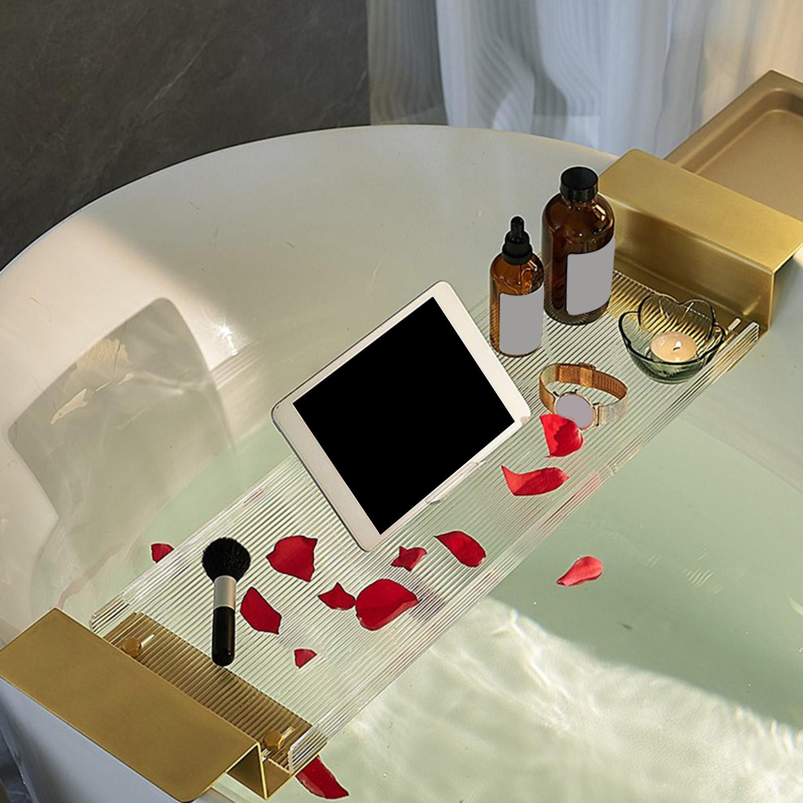 Bath Caddy Tray - Acrylic Bathtub Tray Extendable Gifts for