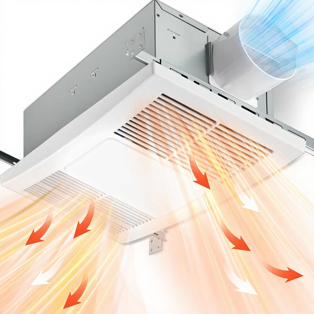 Home Bathroom Vent Fans - 1300W Bathroom Exhaust Fan with Heater