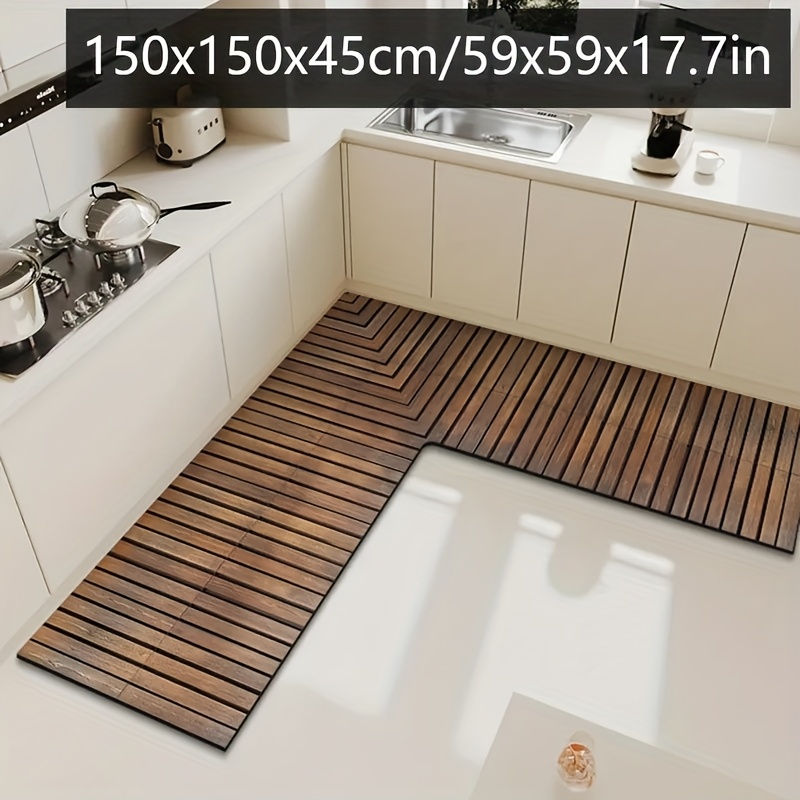 Home Bathroom Floor Mats - L-Shaped Non-Slip Floor Mat for Home