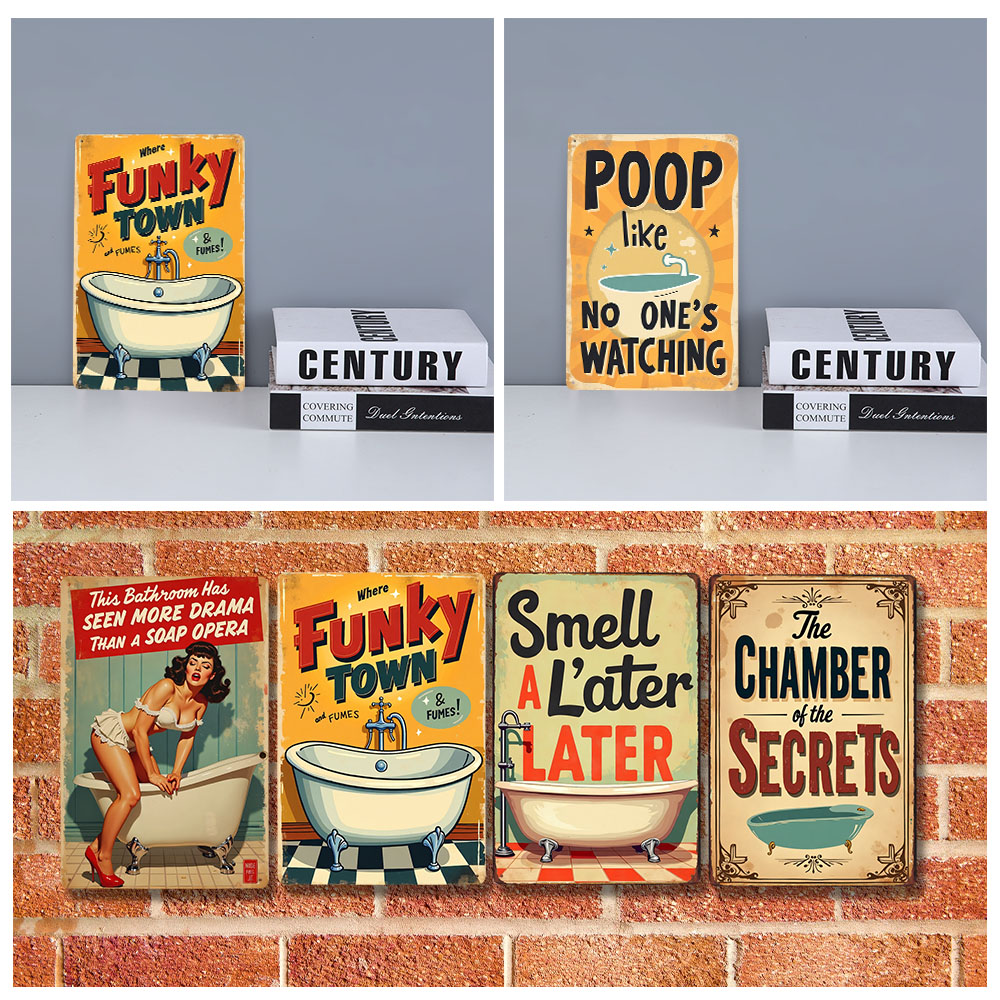 Funny Bathroom Rules Vintage M - Home Decor Bathroom Ideas avaliação e preço