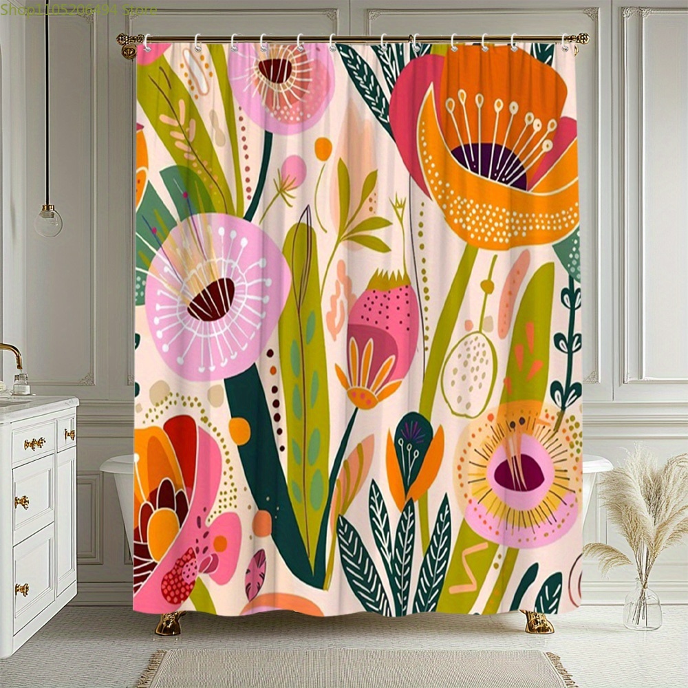 Vibrant Floral Pattern Shower  - Home Decor Bathroom Ideas avaliação e preço