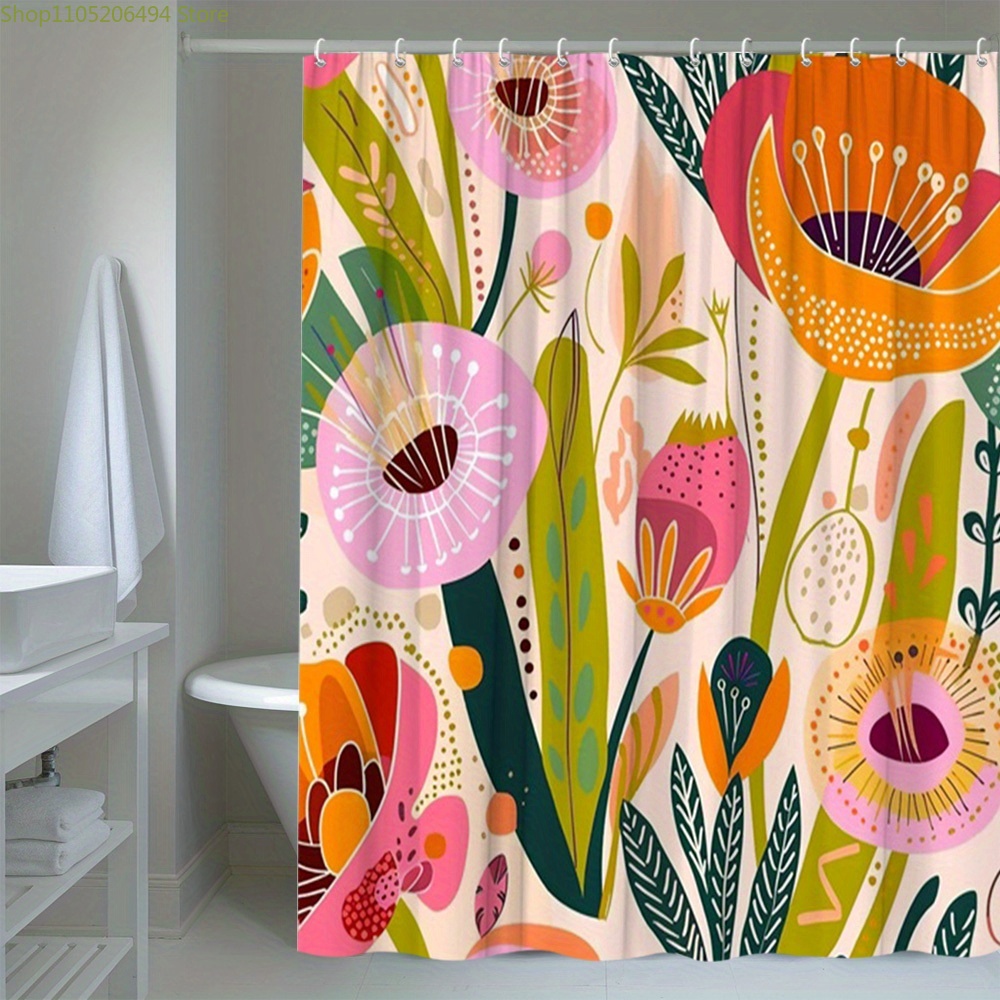 Vibrant Floral Pattern Shower  - Home Decor Bathroom Ideas avaliação e preço