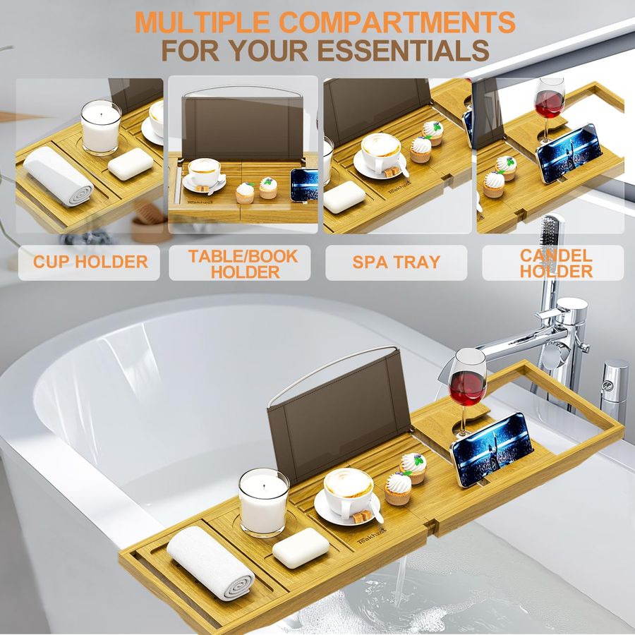 Accessories Cup Holders Bathtu - Bath Caddy Tray avaliação e preço
