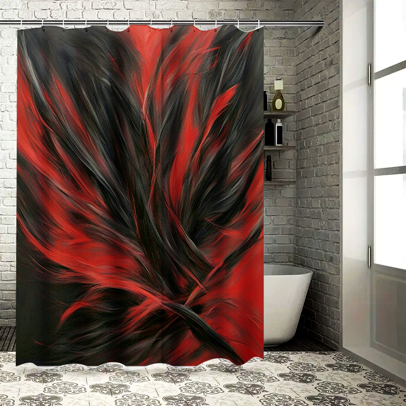 Red and Black Abstract Print S - Home Decor Bathroom Ideas avaliação e preço