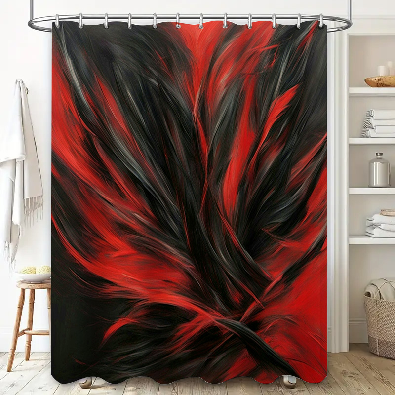 Red and Black Abstract Print S - Home Decor Bathroom Ideas avaliação e preço