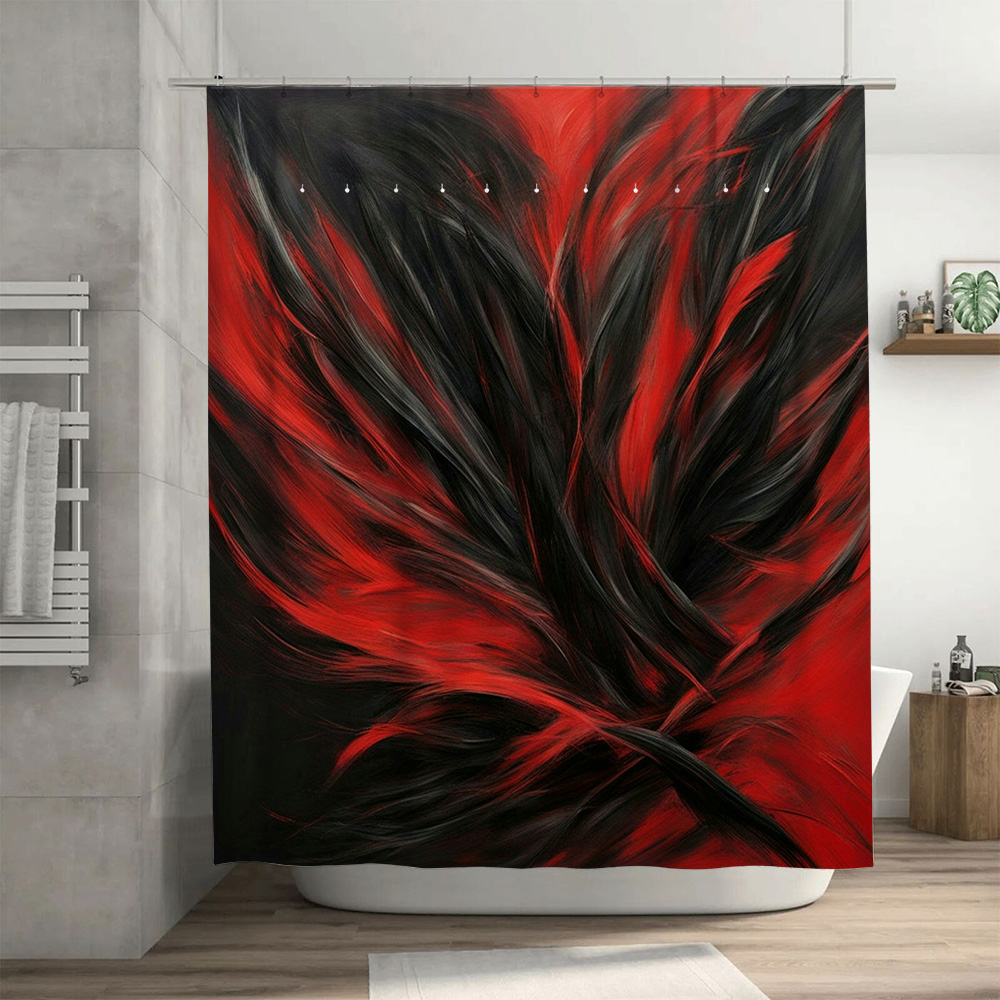 Red and Black Abstract Print S - Home Decor Bathroom Ideas avaliação e preço
