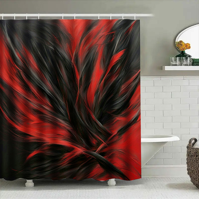 Red and Black Abstract Print S - Home Decor Bathroom Ideas avaliação e preço