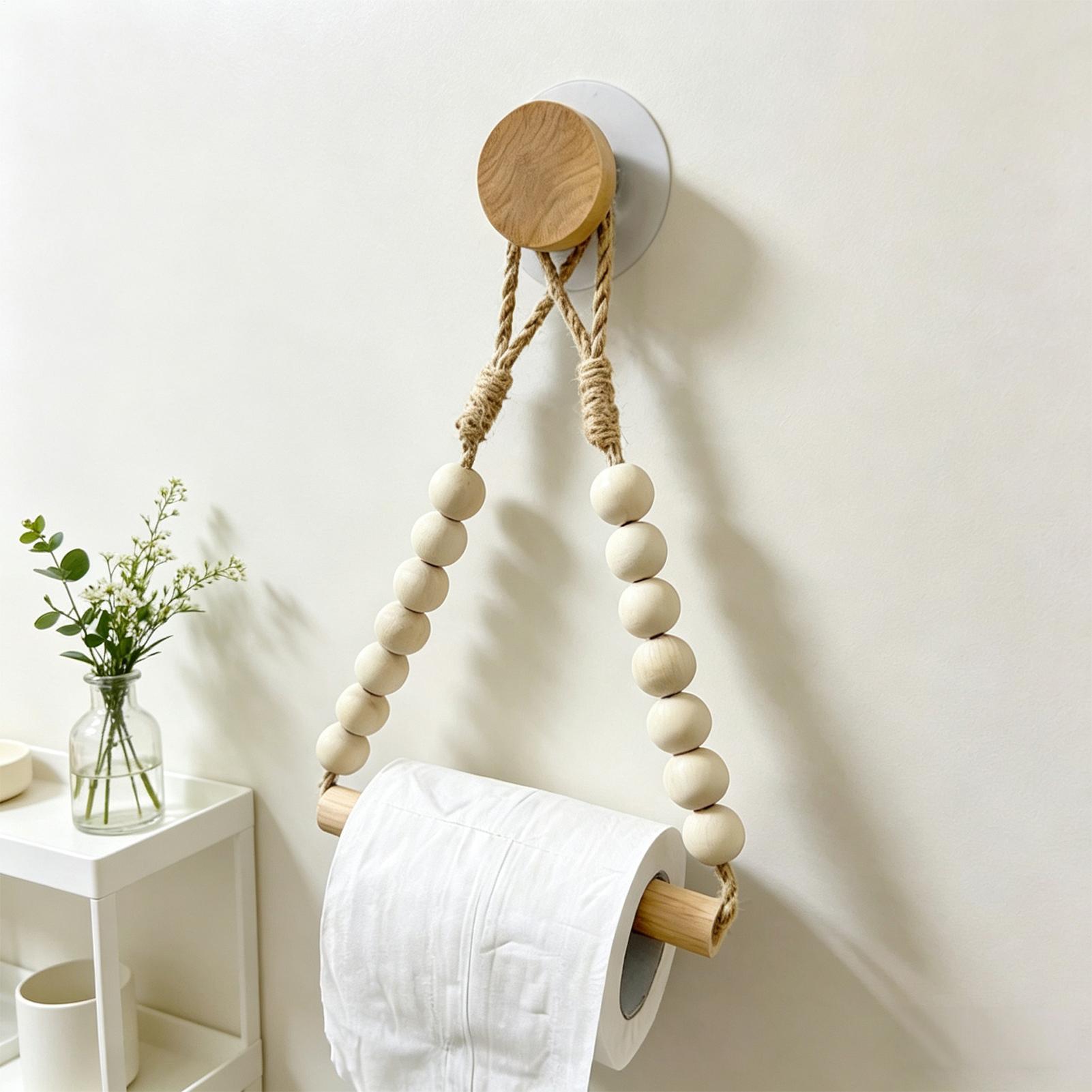 Toilet Paper Holder Wood Bead  - Home Bathroom Paper Towel Dispenser avaliação e preço