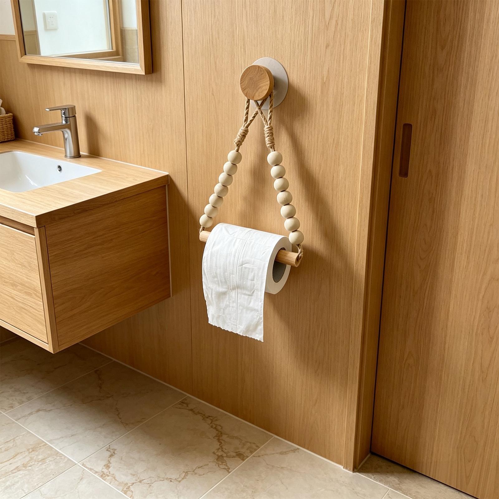 Toilet Paper Holder Wood Bead  - Home Bathroom Paper Towel Dispenser avaliação e preço