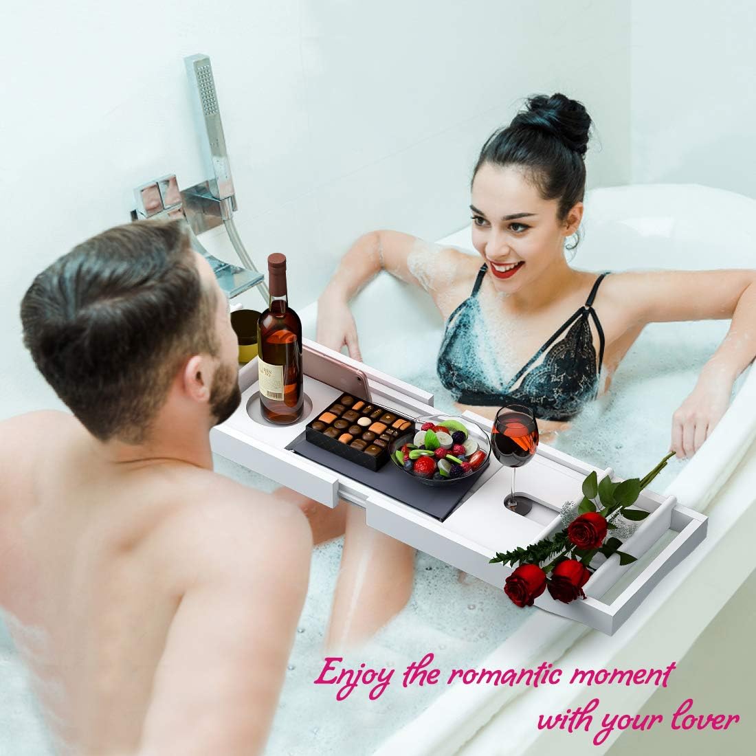 Bathtub Caddy Tray, Bamboo Wat - Bath Caddy Tray avaliação e preço