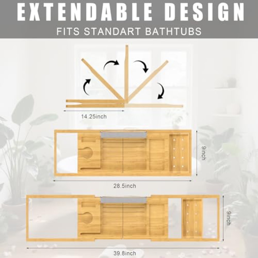 Foldable Bathtub Caddy Tray fo - Bath Caddy Tray avaliação e preço