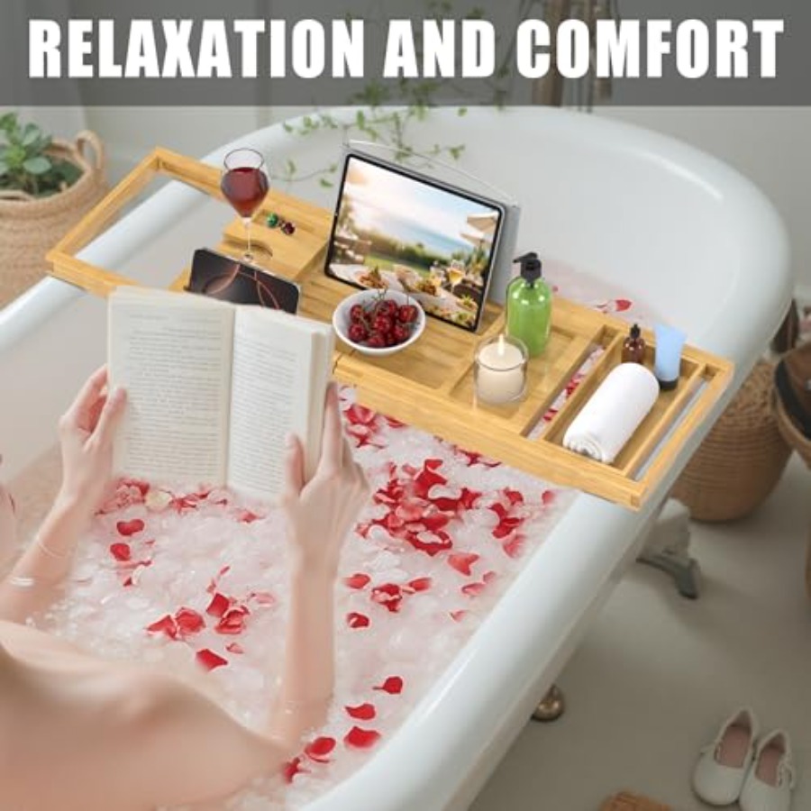 Foldable Bathtub Caddy Tray fo - Bath Caddy Tray avaliação e preço