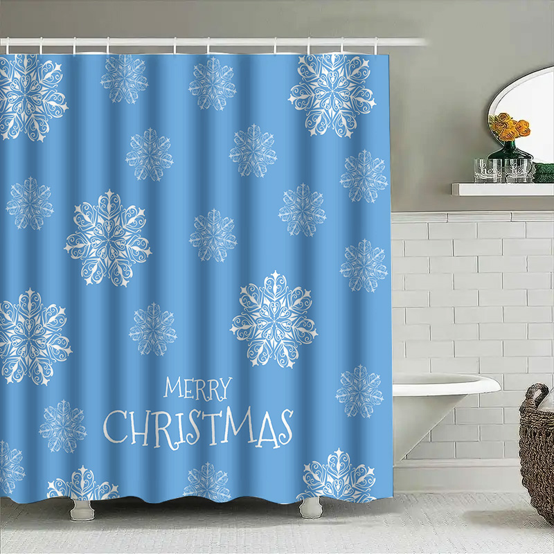 Christmas Shower Curtain Snowf - Home Decor Bathroom Ideas avaliação e preço