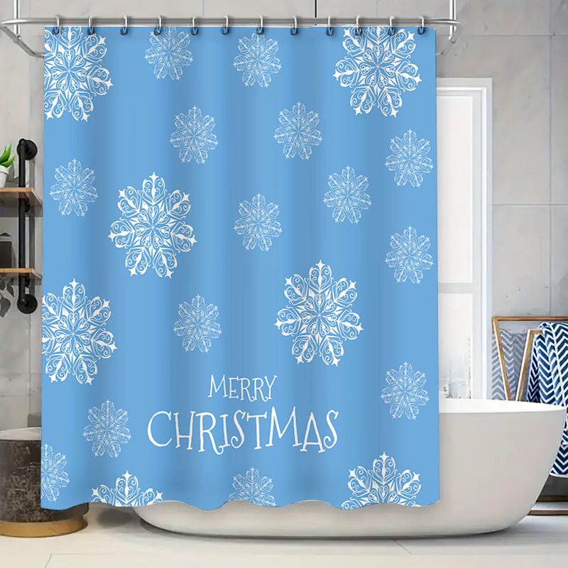 Christmas Shower Curtain Snowf - Home Decor Bathroom Ideas avaliação e preço