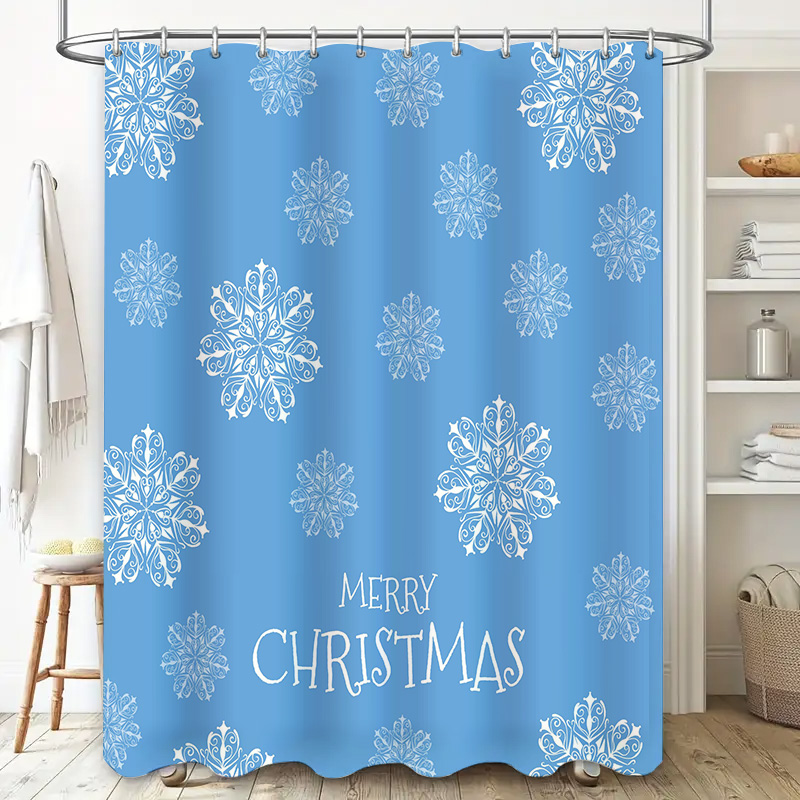 Christmas Shower Curtain Snowf - Home Decor Bathroom Ideas avaliação e preço