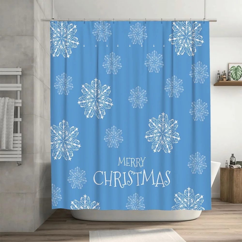 Christmas Shower Curtain Snowf - Home Decor Bathroom Ideas avaliação e preço