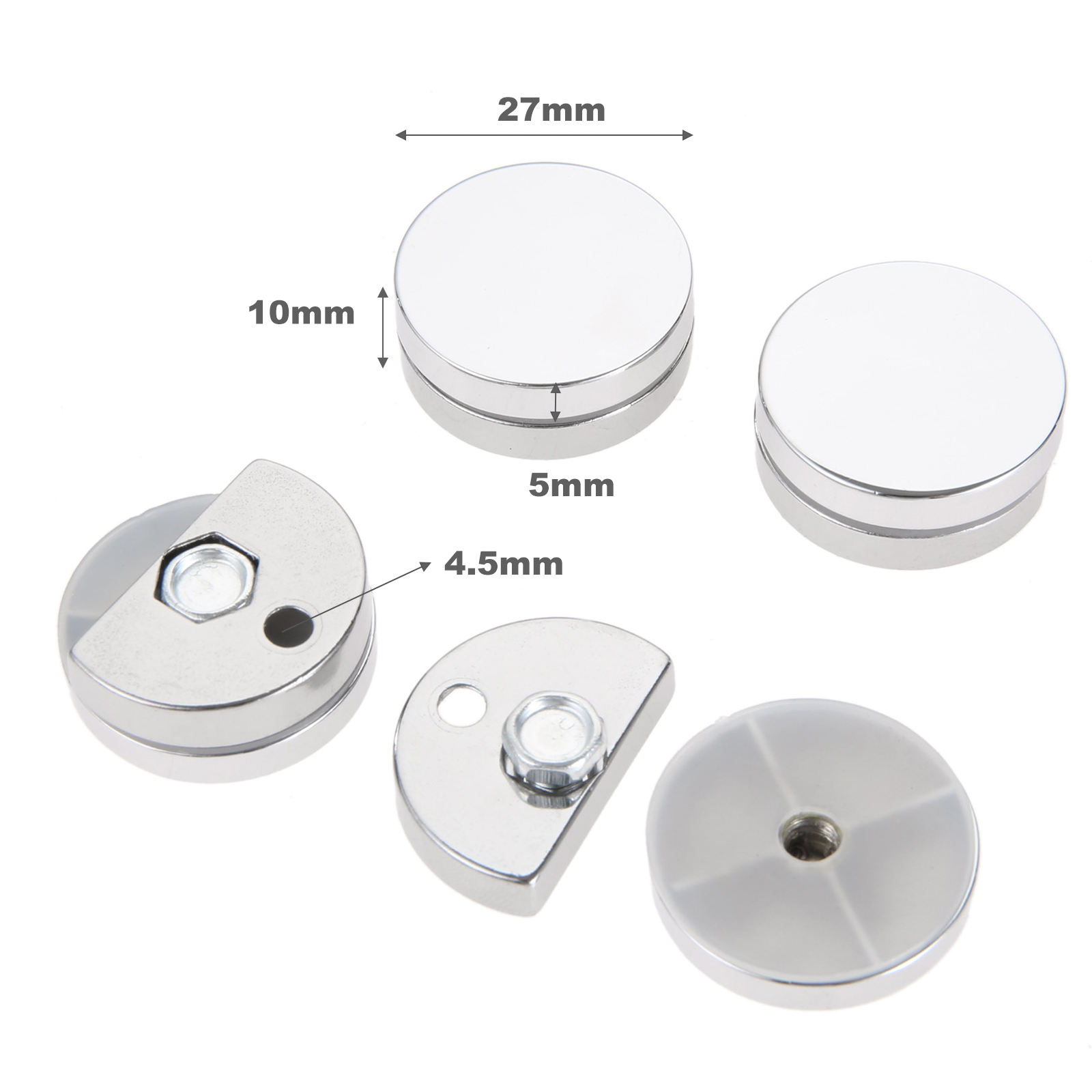4Pcs 27mm Round Glass Clamp Mi - Home Hardware Bathroom Mirrors avaliação e preço