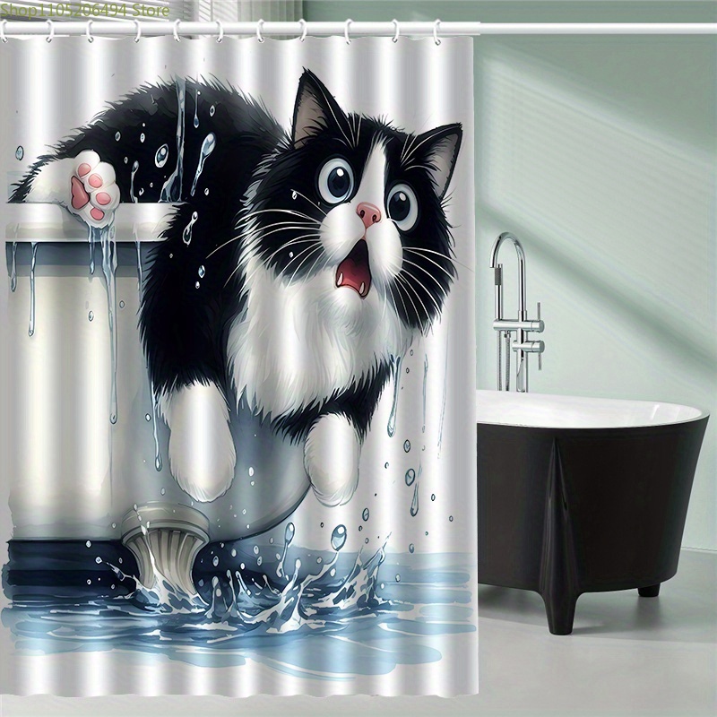 Funny Cat Jumping from Bathtub - Home Decor Bathroom Ideas avaliação e preço