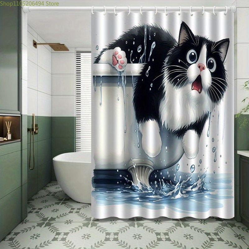 Funny Cat Jumping from Bathtub - Home Decor Bathroom Ideas avaliação e preço