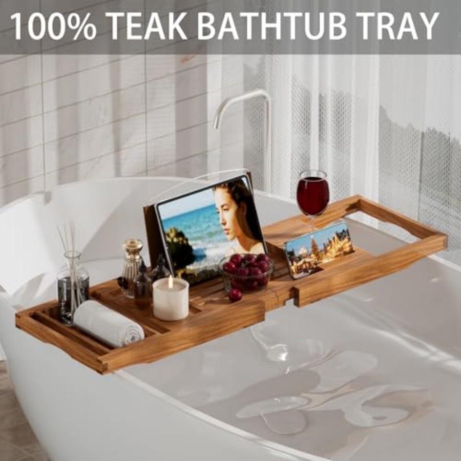 Premium Bathtub Tray Caddy Exp - Bath Caddy Tray avaliação e preço