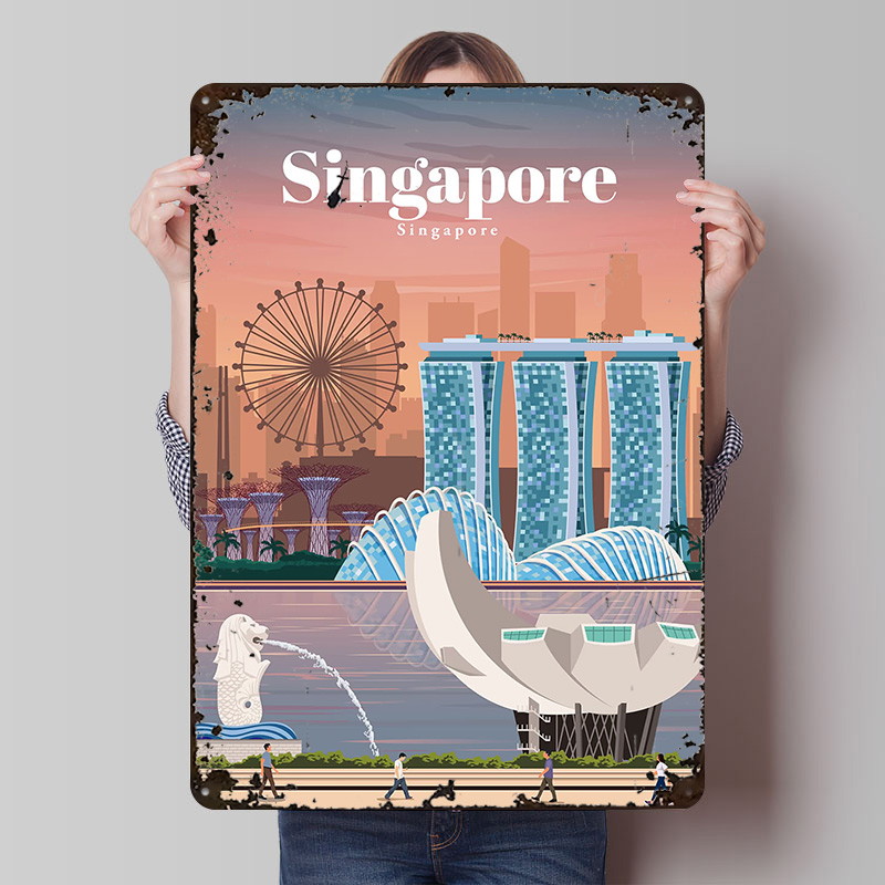 Travel to Singapore Printed Po - Home And Bathroom Singapore avaliação e preço