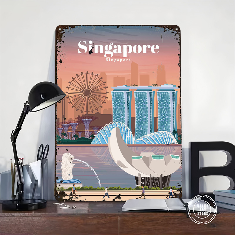 Travel to Singapore Printed Po - Home And Bathroom Singapore avaliação e preço