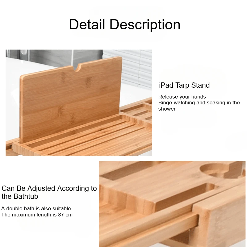 Expandable Wooden Bathtub Tray - Bath Caddy Tray avaliação e preço