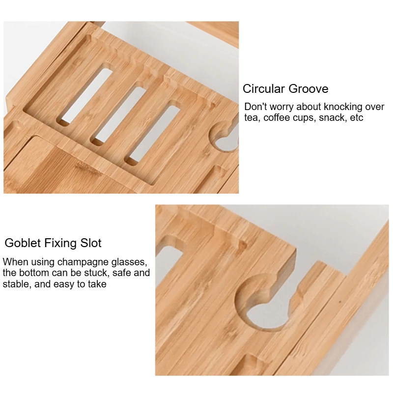Expandable Wooden Bathtub Tray - Bath Caddy Tray avaliação e preço