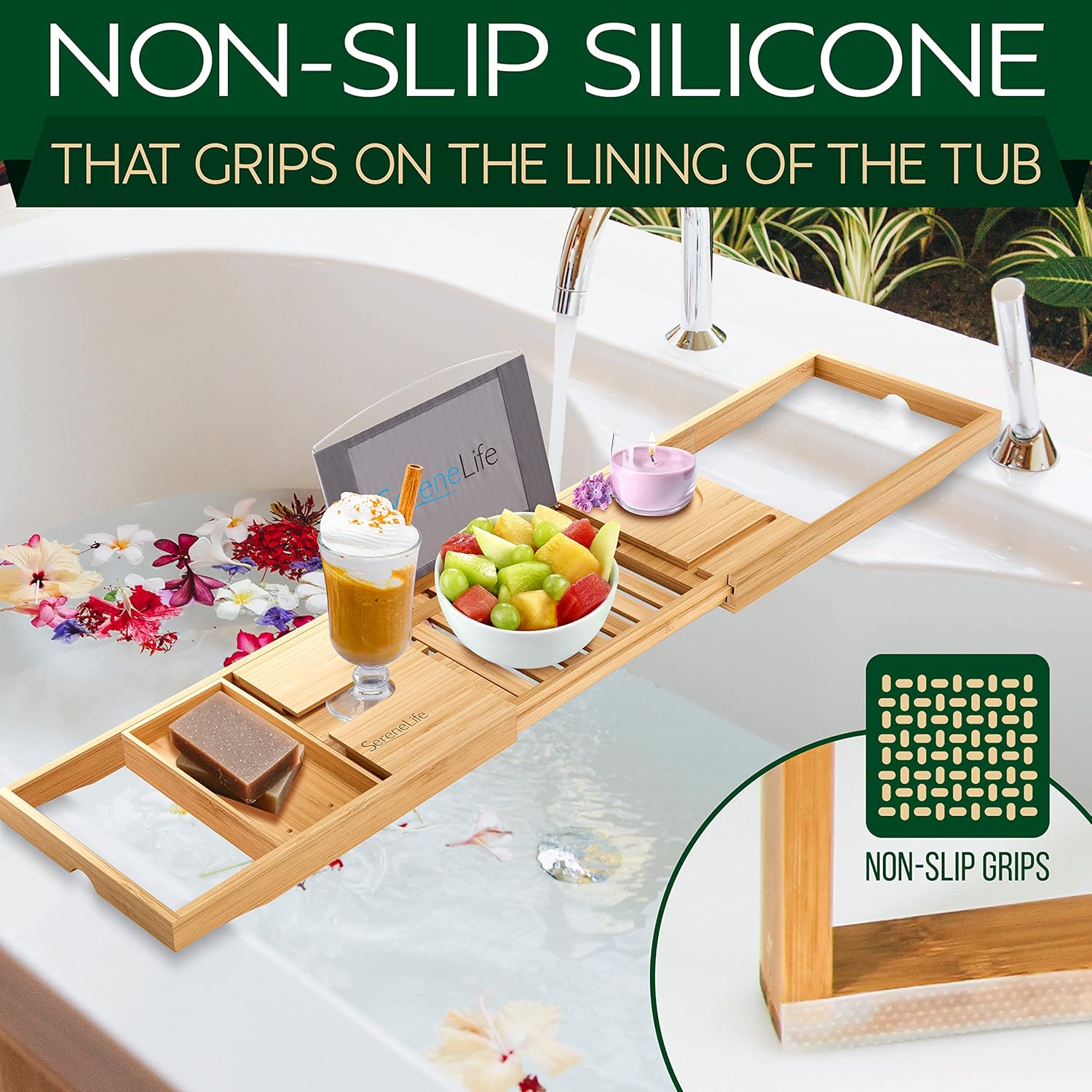 Expandable Bathtub Tray Caddy, - Bath Caddy Tray avaliação e preço