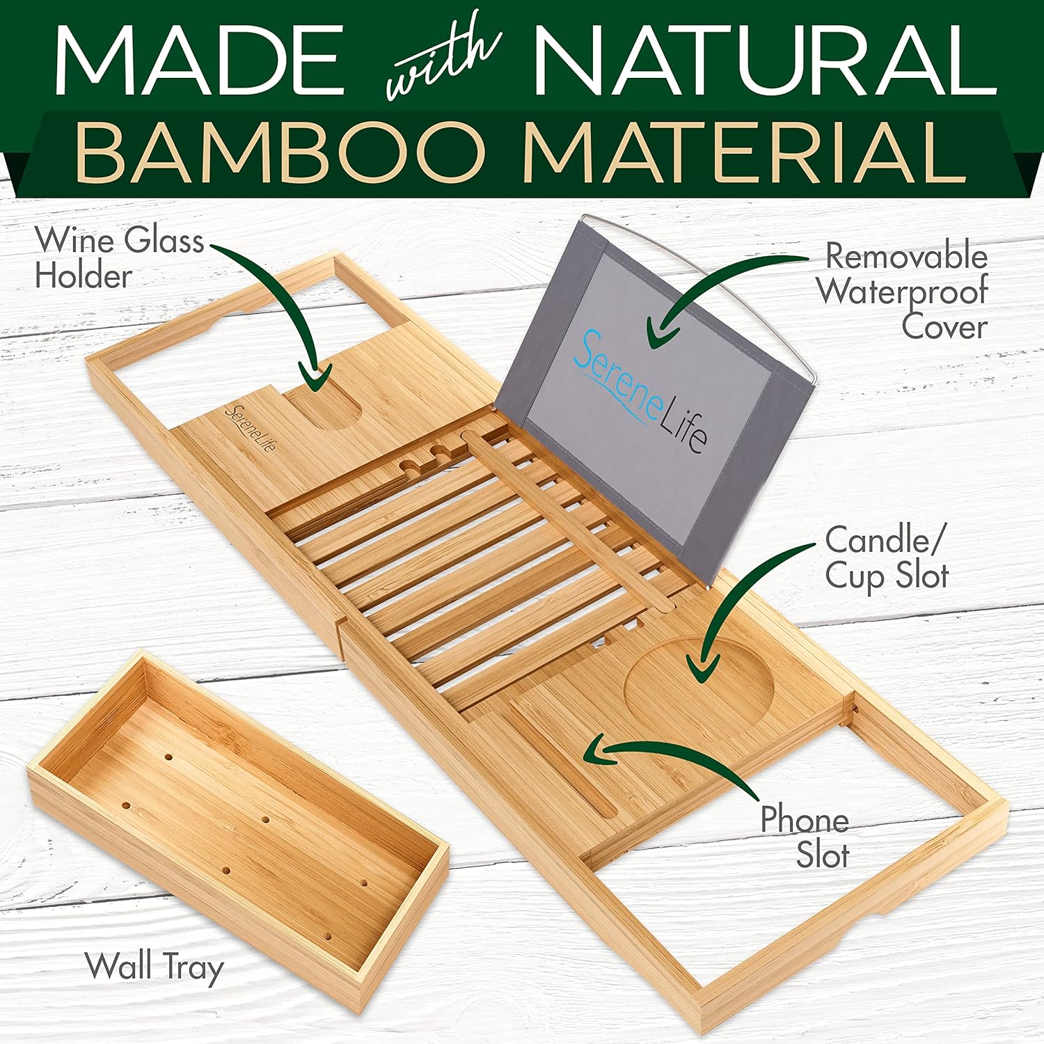 Expandable Bathtub Tray Caddy, - Bath Caddy Tray avaliação e preço