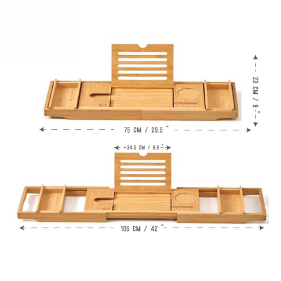 Bamboo Bathtub Caddy Tray - Ex - Bath Caddy Tray avaliação e preço