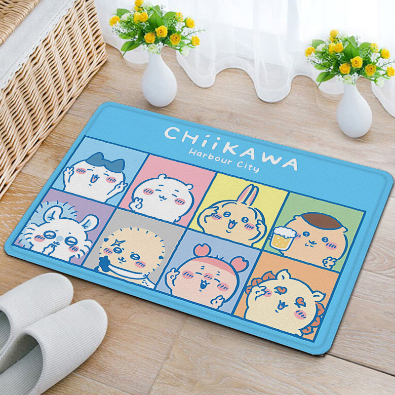 Anime Chiikawas Flannel Carpet - Home Bathroom Floor Mats avaliação e preço