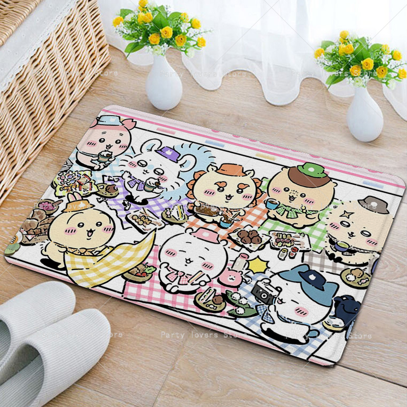 Anime Chiikawas Flannel Carpet - Home Bathroom Floor Mats avaliação e preço
