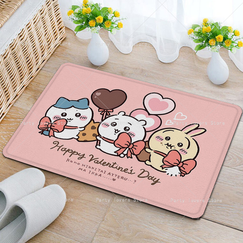 Anime Chiikawas Flannel Carpet - Home Bathroom Floor Mats avaliação e preço