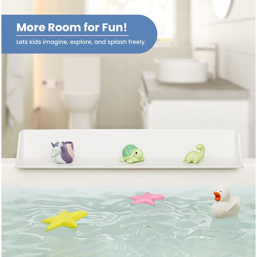 Bathtub Splash Guard Play Shel - Bath Caddy Tray avaliação e preço