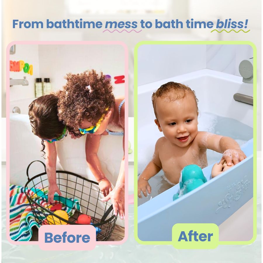 Bathtub Splash Guard Play Shel - Bath Caddy Tray avaliação e preço