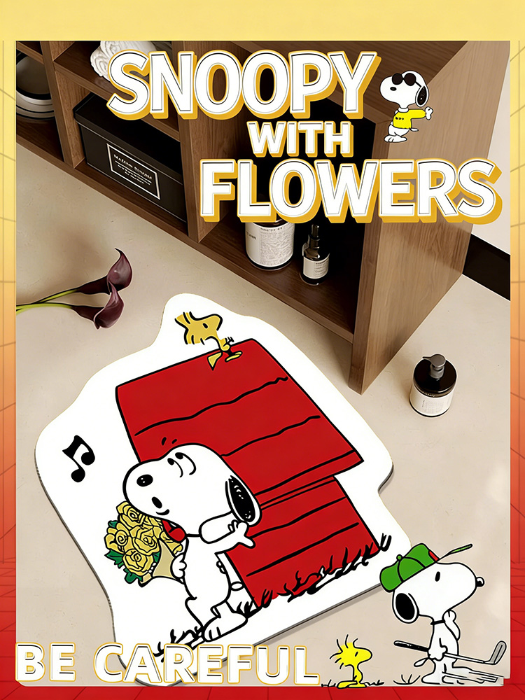 Lovely Snoopy Cartoon Floor Ma - Home Bathroom Floor Mats avaliação e preço
