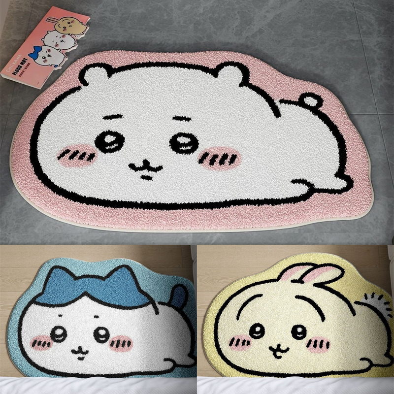 Chiikawa Cartoon Rug Anime Hac - Home Bathroom Floor Mats avaliação e preço