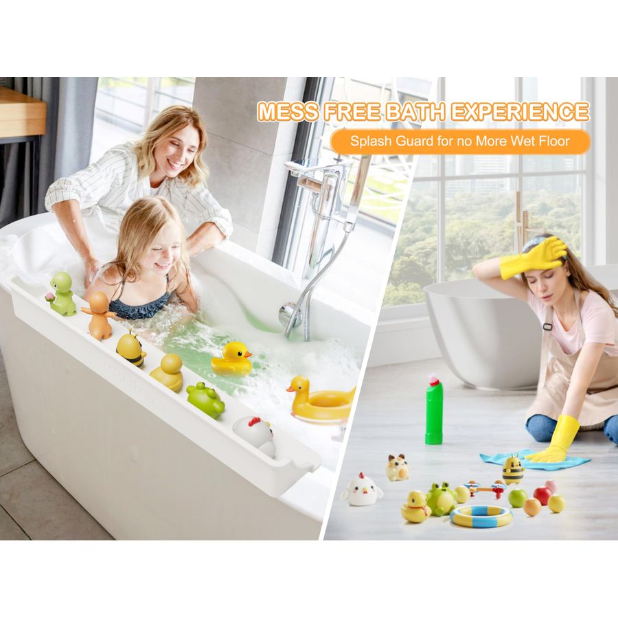 Bathtub Splash Guard PlayPad w - Bath Caddy Tray avaliação e preço
