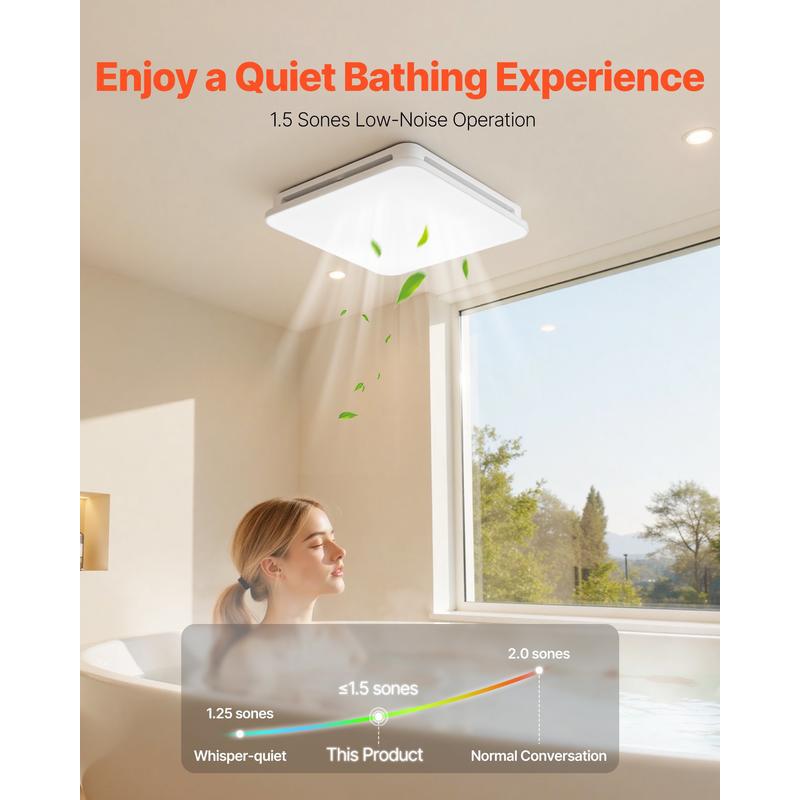 Bathroom Exhaust Fan with LED  - Home Bathroom Vent Fans avaliação e preço
