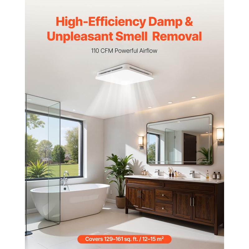 Bathroom Exhaust Fan with LED  - Home Bathroom Vent Fans avaliação e preço