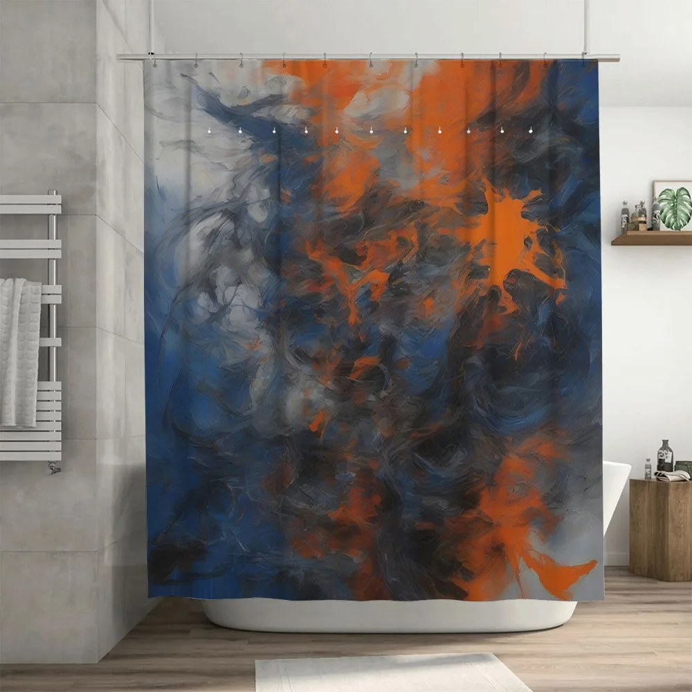 Luxury Blue Orange Watercolor  - Home Decor Bathroom Ideas avaliação e preço