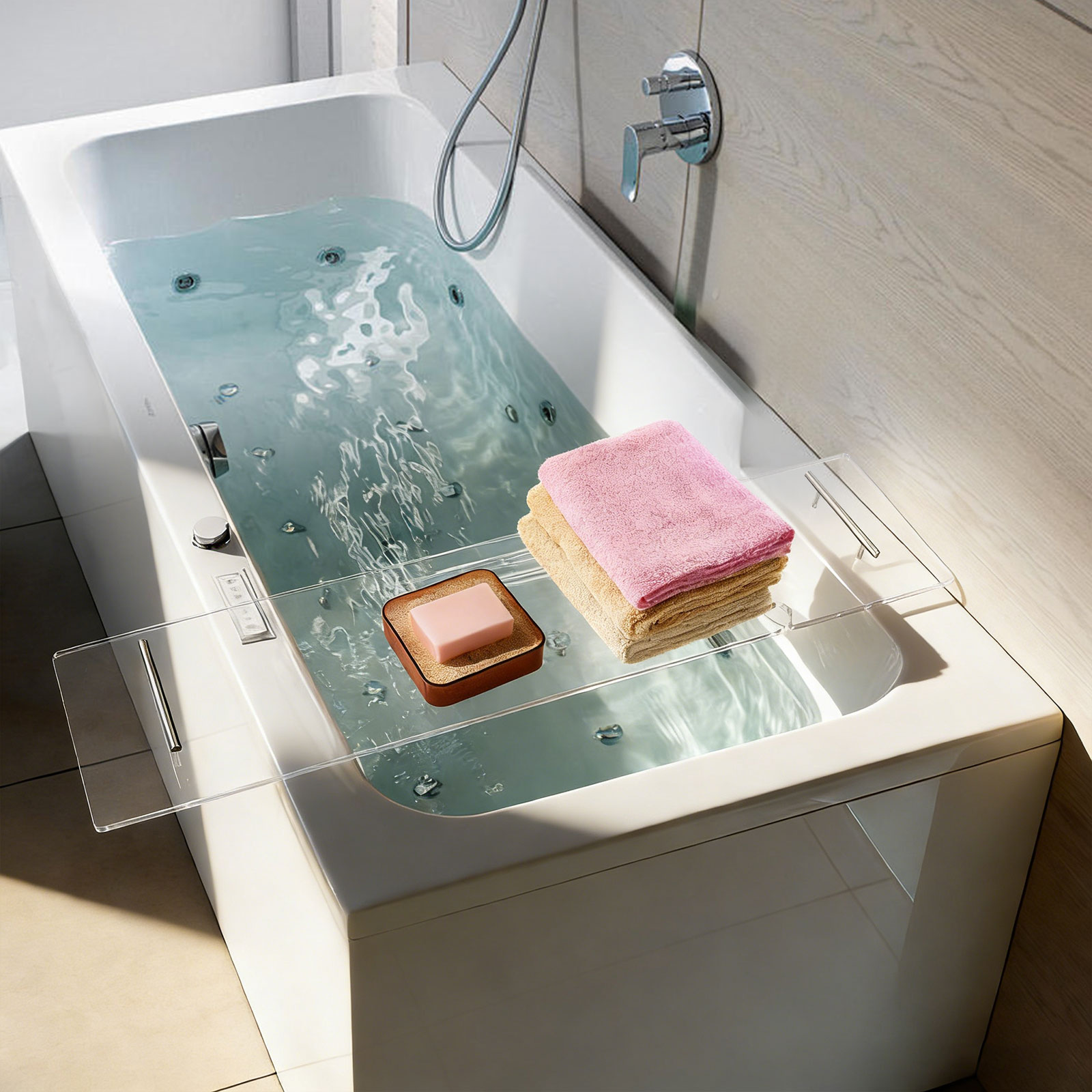 Acrylic Bathtub Tray, Luxury C - Bath Caddy Tray avaliação e preço