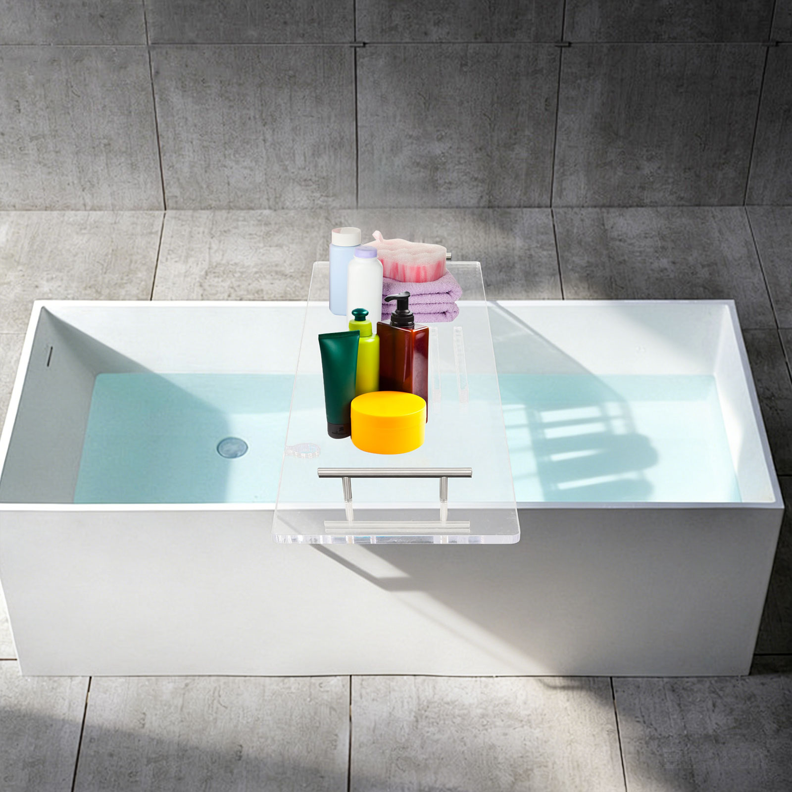 Acrylic Bathtub Tray, Luxury C - Bath Caddy Tray avaliação e preço