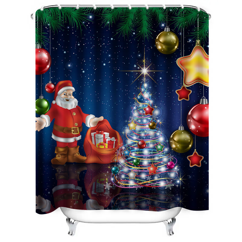 TU Christmas Shower Curtain Sa - Home Decor Bathroom Ideas avaliação e preço