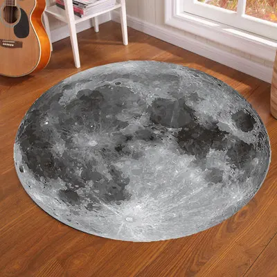 Galaxy Earth Moon Round Carpet - Home Bathroom Floor Mats avaliação e preço