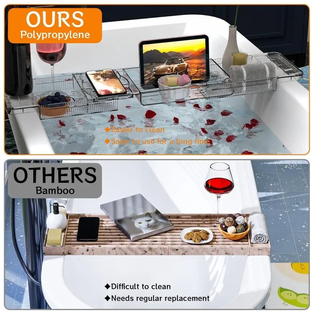 Transparent Bathtub Holder Tra - Bath Caddy Tray avaliação e preço
