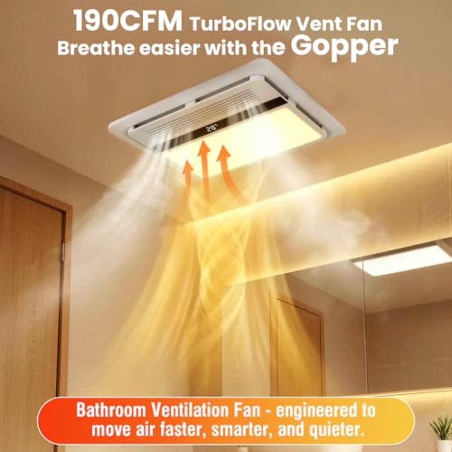 4-in-1 Bathroom Exhaust Fan wi - Home Bathroom Vent Fans avaliação e preço