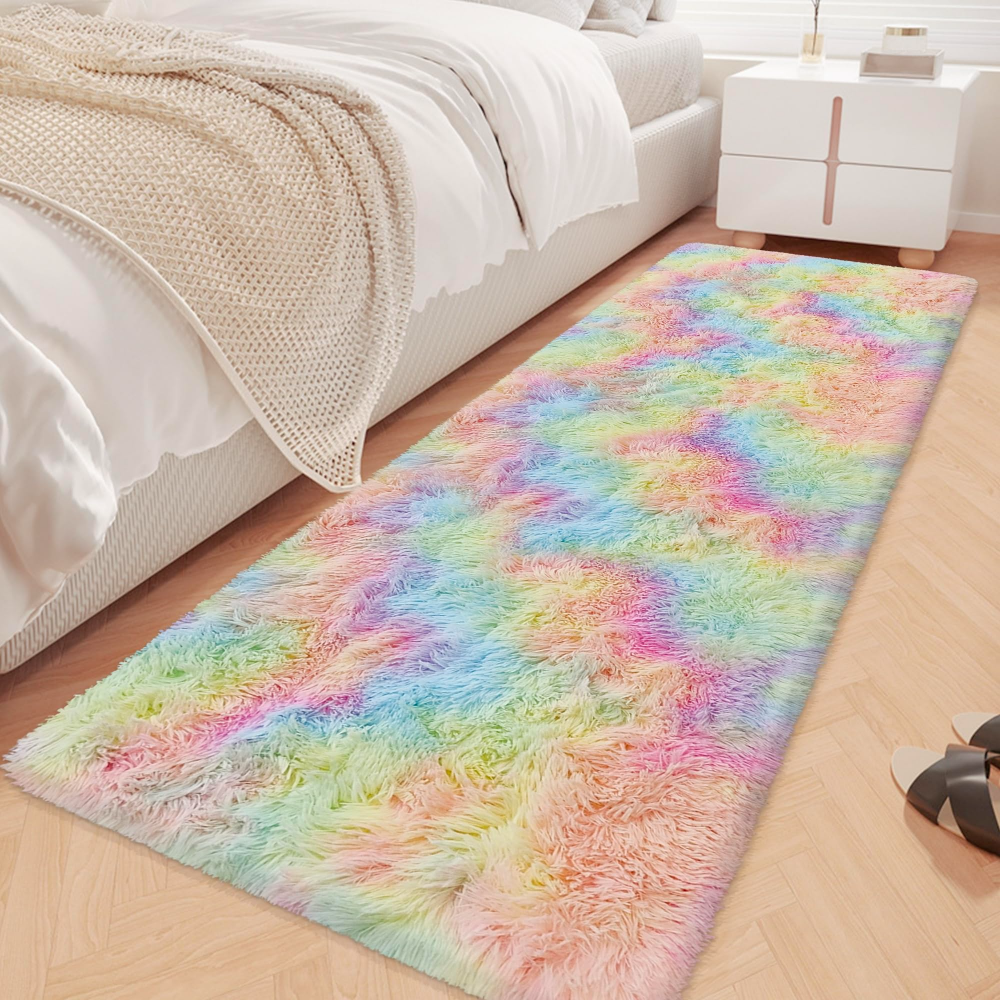 VIKAMA Gradient Blue Fluffy Ru - Home Bathroom Floor Mats avaliação e preço